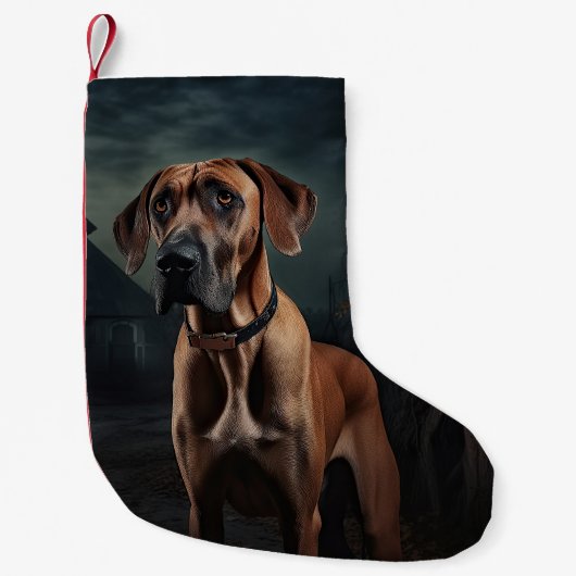 Rhodesian Ridgeback Halloween Beängstigend Kleiner Weihnachtsstrumpf (Vorderseite)