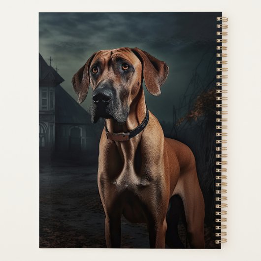 Rhodesian Ridgeback Halloween Beängstigend Planer (Rückseite)