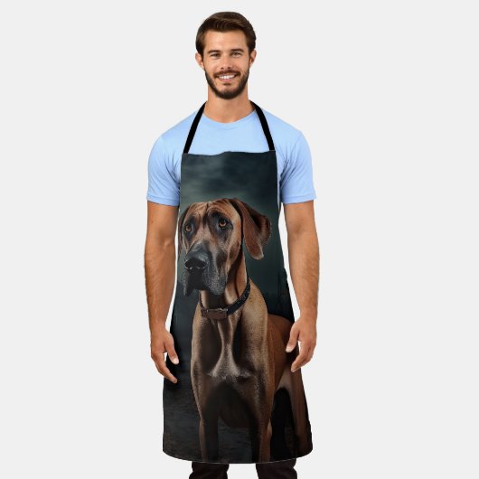 Rhodesian Ridgeback Halloween Beängstigend Schürze (Getragen)