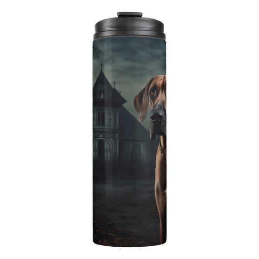 Rhodesian Ridgeback Halloween Beängstigend Thermosbecher (Vorderseite)