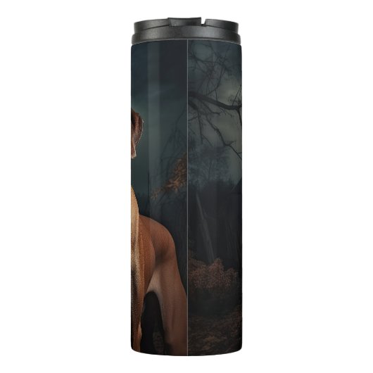 Rhodesian Ridgeback Halloween Beängstigend Thermosbecher (Rückseite)