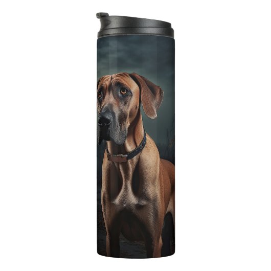 Rhodesian Ridgeback Halloween Beängstigend Thermosbecher (Nach rechts gedreht)