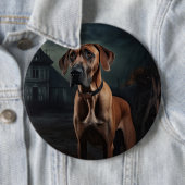 Rhodesian Ridgeback Halloween Gruselig Button (Beispiel)