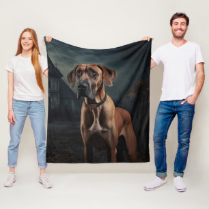 Rhodesian Ridgeback Halloween Gruselig Fleecedecke