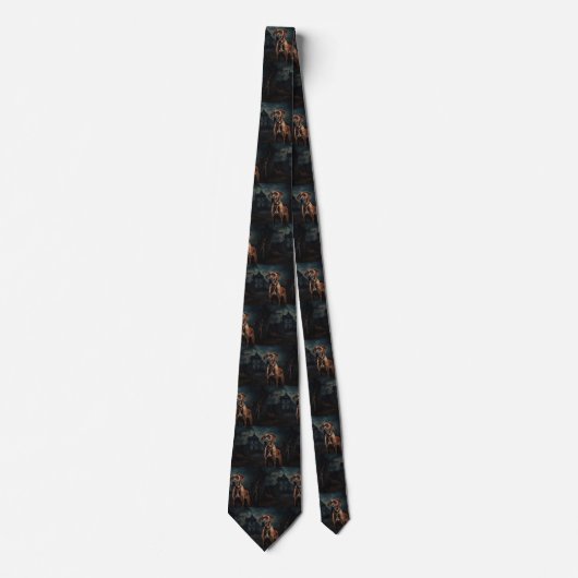 Rhodesian Ridgeback Halloween Gruselig Krawatte (Vorderseite)