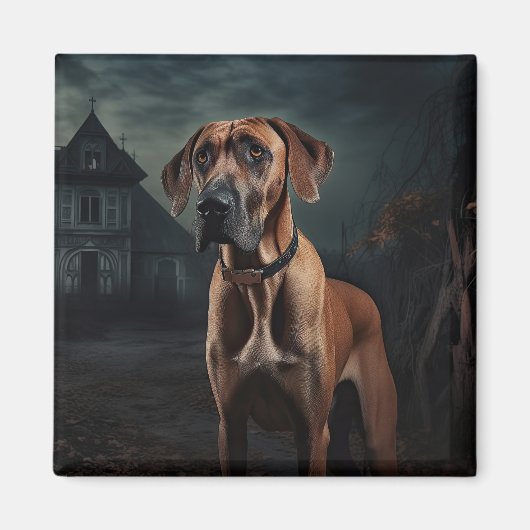Rhodesian Ridgeback Halloween Gruselig Magnet (Vorne)