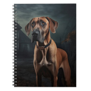Rhodesian Ridgeback Halloween Gruselig Notizblock