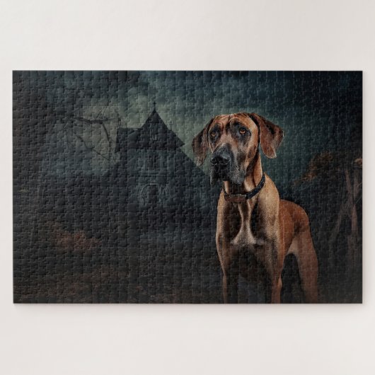Rhodesian Ridgeback Halloween Gruselig Puzzle (Horizontal)