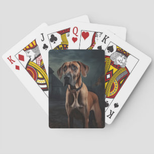 Rhodesian Ridgeback Halloween Gruselig Spielkarten