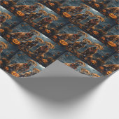 Rhodesian Ridgeback Halloween Spooky Geschenkpapier (Ecke)