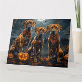 Rhodesian Ridgeback Halloween Spooky Karte (Vorderseite)
