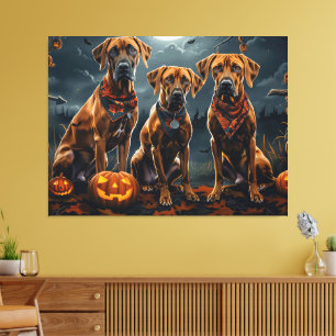Rhodesian Ridgeback Halloween Spooky Leinwanddruck