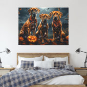 Rhodesian Ridgeback Halloween Spooky Leinwanddruck (Insitu (Schlafzimmer))