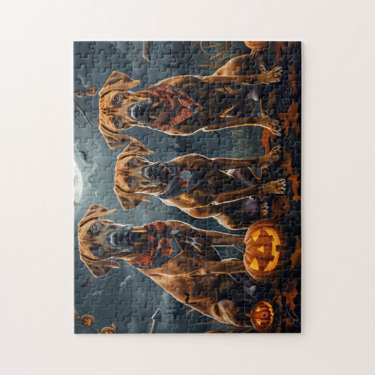 Rhodesian Ridgeback Halloween Spooky Puzzle (Vertikal)