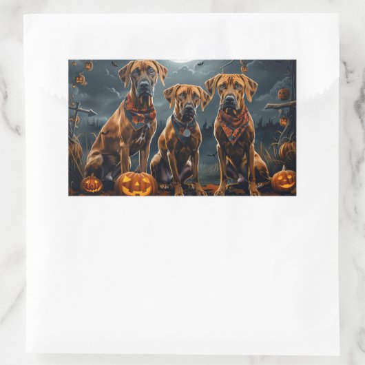 Rhodesian Ridgeback Halloween Spooky Rechteckiger Aufkleber (Tasche)