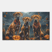 Rhodesian Ridgeback Halloween Spooky Rechteckiger Aufkleber (Vorderseite)