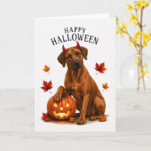 Rhodesian Ridgeback Halloween Teufelshund Karte (Gelbe Blume)