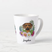 Rhodesian Ridgeback Head and Summer Wildblumen Milchtasse (Rechte Ecke)