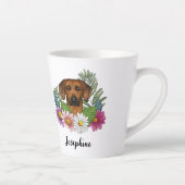 Rhodesian Ridgeback Head and Summer Wildblumen Milchtasse (Rechts)