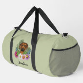 Rhodesian Ridgeback Head Bunte Blume Grün Duffle Bag (Rechte Ecke)