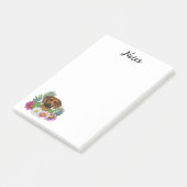 Rhodesian Ridgeback Head Bunte Blume und Text Post-it Klebezettel (angewinkelt)