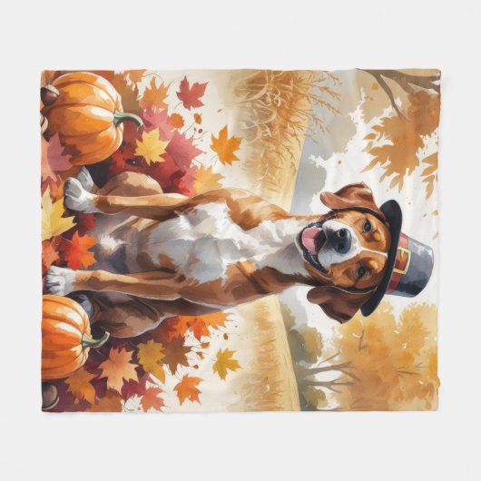 Rhodesian Ridgeback Herbst Erntedank Art Fleecedecke (Vorderseite (Horizontal))
