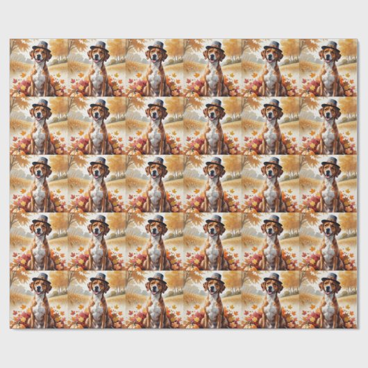 Rhodesian Ridgeback Herbst Erntedank Art Geschenkpapier (Flach)