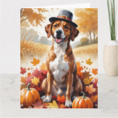 Rhodesian Ridgeback Herbst Erntedank Art Karte (Vorderseite)