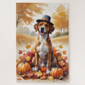 Rhodesian Ridgeback Herbst Erntedank Art Puzzle (Vertikal)