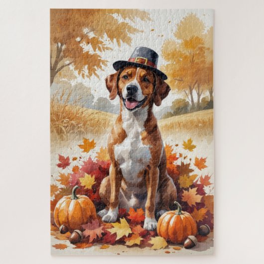 Rhodesian Ridgeback Herbst Erntedank Art Puzzle (Vertikal)