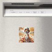 Rhodesian Ridgeback Herbstblätter Thanksgiving Kun Magnet (In Situ (Geschirrspüler))
