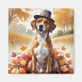 Rhodesian Ridgeback Herbstblätter Thanksgiving Kun Magnet (Vorne)