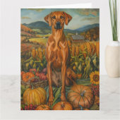 Rhodesian Ridgeback Herbsternte Erntedank Karte (Vorderseite)