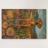 Rhodesian Ridgeback Herbsternte Erntedankfest Puzzle (Horizontal)