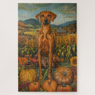 Rhodesian Ridgeback Herbsternte Erntedankfest Puzzle