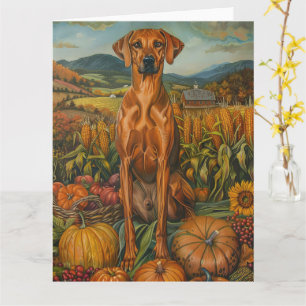 Rhodesian Ridgeback Herbsternte Thanksgiving Karte