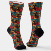 Rhodesian Ridgeback Herz Rosen Valentinstag Socken (Gewinkelt)