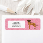 Rhodesian Ridgeback Hund auf rosa Herzen mit Text (Insitu)
