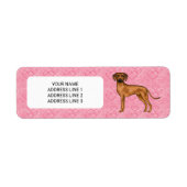 Rhodesian Ridgeback Hund auf rosa Herzen mit Text (Vorne)