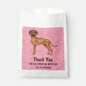 Rhodesian Ridgeback Hund auf rosa Herzen Vielen Da Geschenktütchen (Vorderseite)