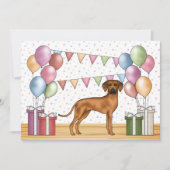 Rhodesian Ridgeback Hund farbenfrohe Pastel Geburt Einladung (Vorderseite)