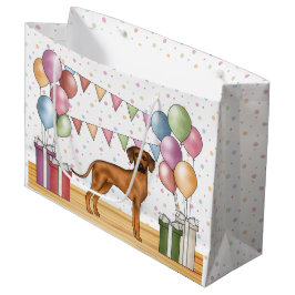 Rhodesian Ridgeback Hund farbenfrohe Pastel Geburt Große Geschenktüte