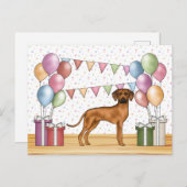 Rhodesian Ridgeback Hund farbenfrohe Pastel Geburt Postkarte (Vorne/Hinten)