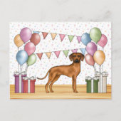 Rhodesian Ridgeback Hund farbenfrohe Pastel Geburt Postkarte (Vorderseite)