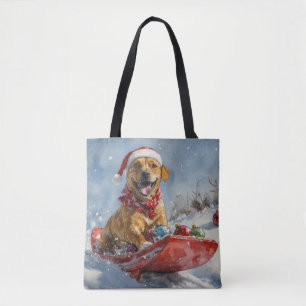 Rhodesian Ridgeback Hund im Schlitten Weihnachten Tasche