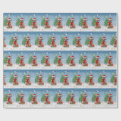 Rhodesian Ridgeback Hund in Schnee Weihnachtsgesch Geschenkpapier (Flach)