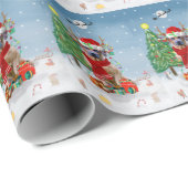 Rhodesian Ridgeback Hund in Schnee Weihnachtsgesch Geschenkpapier (Rolleneckpunkt)