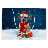 Rhodesian Ridgeback Hund in Schnee Weihnachtsgesch Große Geschenktüte (Rückseite)
