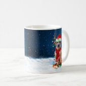 Rhodesian Ridgeback Hund in Schnee Weihnachtsgesch Kaffeetasse (VorderseiteRechts)