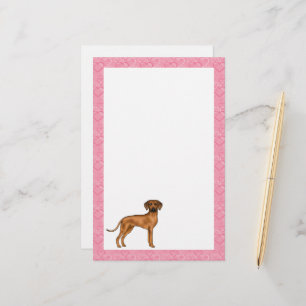 Rhodesian Ridgeback Hund Liebe Herz Muster Rosa Briefpapier
